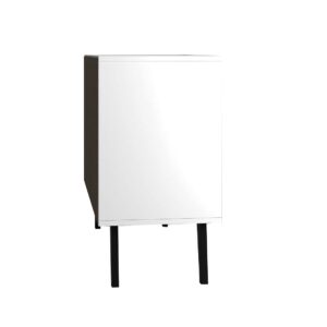 Manhattan Comfort Mid-Century- Modern Amsterdam Double Side Table 2.0 with 3 Shelves in White