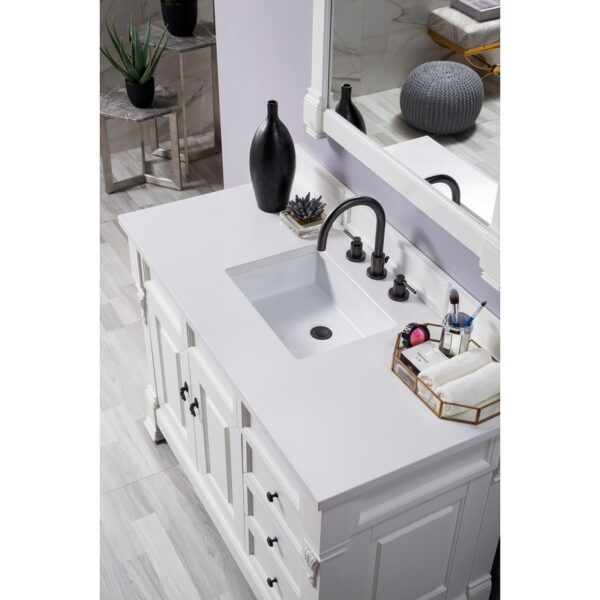 James Martin 147-114-52-3WZ Brookfield 48 Inch Single Vanity with 3cm White Zeus Quartz Top