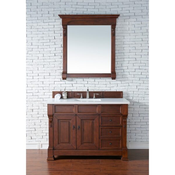 James Martin 147-114-52-3WZ Brookfield 48 Inch Single Vanity with 3cm White Zeus Quartz Top