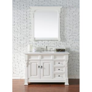 James Martin 147-114-52-3WZ Brookfield 48 Inch Single Vanity with 3cm White Zeus Quartz Top