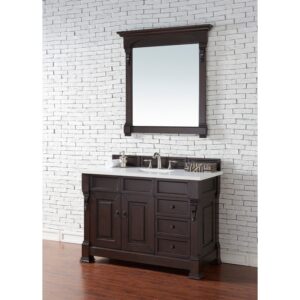 James Martin 147-114-52-3WZ Brookfield 48 Inch Single Vanity with 3cm White Zeus Quartz Top