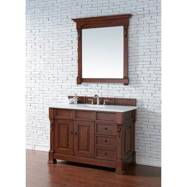 James Martin 147-114-52-3WZ Brookfield 48 Inch Single Vanity with 3cm White Zeus Quartz Top