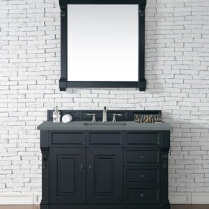 James Martin 147-114-5236-3CBL Brookfield 48 Inch Single Vanity Cabinet with Cala Blue Quartz Top - Antique Black