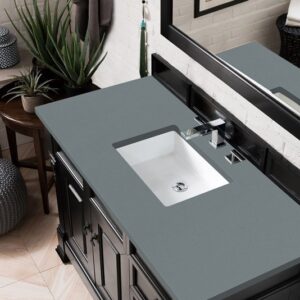 James Martin 147-114-5236-3CBL Brookfield 48 Inch Single Vanity Cabinet with Cala Blue Quartz Top - Antique Black