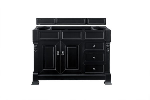 James Martin 147-114-5236-3GEX Brookfield 48 Inch Antique Black Single Vanity with Drawers with 3 cm Grey Expo Quartz Top with Sink