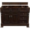 James Martin 147-114-5266-3CSP Brookfield 48 Inch Burnished Mahogany Single Vanity with Drawers with 3 cm Charcoal Soapstone Quartz Top with Sink