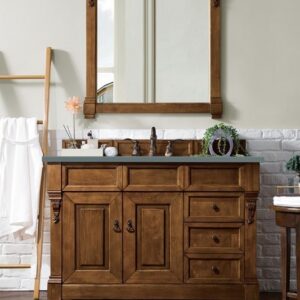 James Martin 147-114-5276-3CBL Brookfield 48 Inch Single Vanity Cabinet with Cala Blue Quartz Top - Country Oak