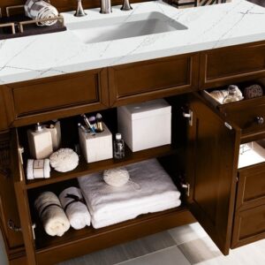 James Martin 147-114-5276-3ENC Brookfield 48 Inch Single Vanity Cabinet with Ethereal Noctis Quartz Top - Country Oak