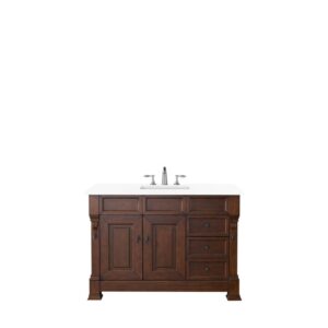 James Martin 147-114-52-3WZ Brookfield 48 Inch Single Vanity with 3cm White Zeus Quartz Top