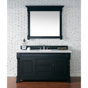 James Martin 147-114-53-3WZ Brookfield 60 Inch Single Vanity with 3cm White Zeus Quartz Top