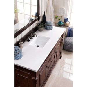 James Martin 147-114-53-3WZ Brookfield 60 Inch Single Vanity with 3cm White Zeus Quartz Top