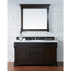 James Martin 147-114-53-3WZ Brookfield 60 Inch Single Vanity with 3cm White Zeus Quartz Top