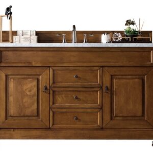 James Martin 147-114-5371-3AF Brookfield 60 Inch Country Oak Single Vanity with 3 cm Arctic Fall Solid Surface Top