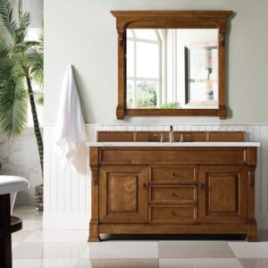 James Martin 147-114-5371-3ENC Brookfield 60 Inch Single Vanity Cabinet with Ethereal Noctis Quartz Top - Country Oak