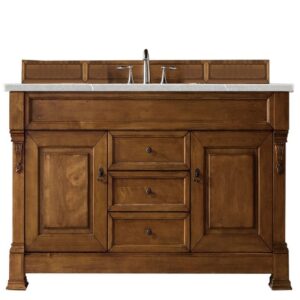 James Martin 147-114-5371-3ESR Brookfield 60 Inch Country Oak Single Vanity with 3 CM Eternal Serena Quartz Top