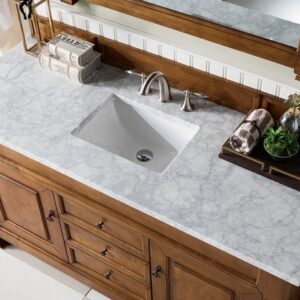 James Martin 147-114-5371-3CAR Brookfield 60 Inch Country Oak Single Vanity with 3 cm Carrara Marble Top