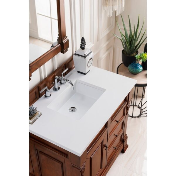 James Martin 147-114-55-3WZ Brookfield 36 Inch Single Vanity with 3cm White Zeus Quartz Top