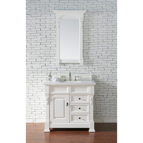 James Martin 147-114-55-3WZ Brookfield 36 Inch Single Vanity with 3cm White Zeus Quartz Top