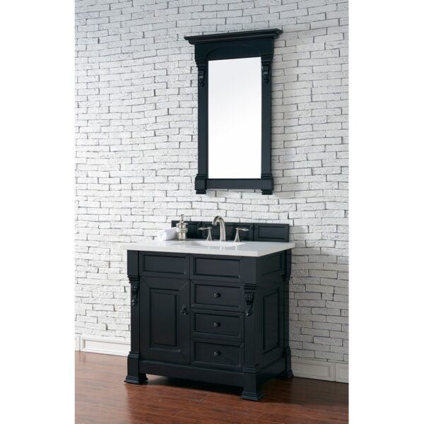 James Martin 147-114-55-3WZ Brookfield 36 Inch Single Vanity with 3cm White Zeus Quartz Top