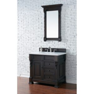 James Martin 147-114-55-3WZ Brookfield 36 Inch Single Vanity with 3cm White Zeus Quartz Top