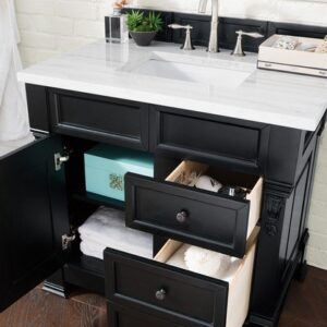 James Martin 147-114-5536 Brookfield 36 Inch Antique Black Single Vanity with Drawers