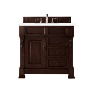 James Martin 147-114-55-3WZ Brookfield 36 Inch Single Vanity with 3cm White Zeus Quartz Top