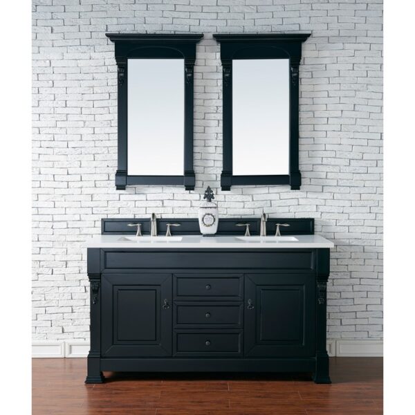 James Martin 147-114-56-3WZ Brookfield 60 Inch Double Vanity with 3cm White Zeus Quartz Top