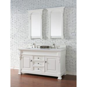 James Martin 147-114-56-3WZ Brookfield 60 Inch Double Vanity with 3cm White Zeus Quartz Top