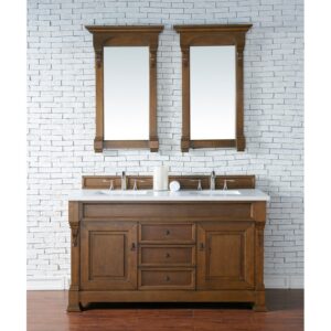 James Martin 147-114-56-3WZ Brookfield 60 Inch Double Vanity with 3cm White Zeus Quartz Top