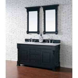 James Martin 147-114-56-3WZ Brookfield 60 Inch Double Vanity with 3cm White Zeus Quartz Top