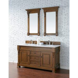 James Martin 147-114-56-3WZ Brookfield 60 Inch Double Vanity with 3cm White Zeus Quartz Top