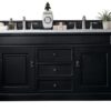 James Martin 147-114-5631-3AF Brookfield 60 Inch Antique Black Double Vanity with 3 cm Arctic Fall Solid Surface Top