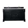 James Martin 147-114-5631-3ENC Brookfield 60 Inch Double Vanity Cabinet with Ethereal Noctis Quartz Top - Antique Black