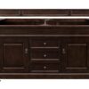 James Martin 147-114-5661-3EJP Brookfield 60 Inch Burnished Mahogany Double Vanity with 3 cm Eternal Jasmine Pearl Quartz Top with Sink