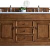 James Martin 147-114-5671-3AF Brookfield 60 Inch Country Oak Double Vanity with 3 cm Arctic Fall Solid Surface Top