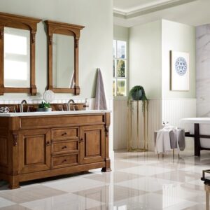 James Martin 147-114-5671-3ENC Brookfield 60 Inch Double Vanity Cabinet with Ethereal Noctis Quartz Top - Country Oak