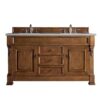 James Martin 147-114-5671-3ESR Brookfield 60 Inch Country Oak Double Vanity with 3 CM Eternal Serena Quartz Top