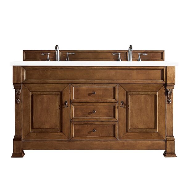 James Martin 147-114-56-3WZ Brookfield 60 Inch Double Vanity with 3cm White Zeus Quartz Top