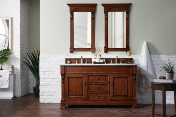 James Martin 147-114-5681 Brookfield 60 Inch Warm Cherry Double Vanity