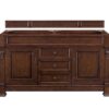 James Martin 147-114-5681-3GEX Brookfield 60 Inch Warm Cherry Double Vanity with 3 cm Grey Expo Quartz Top with Sink