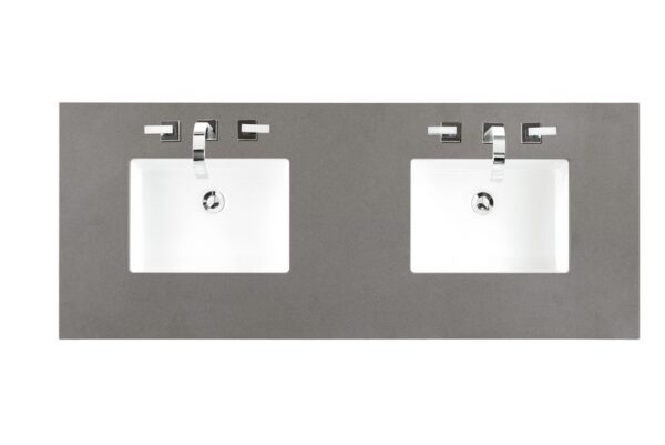 James Martin 147-114-5681-3GEX Brookfield 60 Inch Warm Cherry Double Vanity with 3 cm Grey Expo Quartz Top with Sink