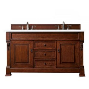 James Martin 147-114-56-3WZ Brookfield 60 Inch Double Vanity with 3cm White Zeus Quartz Top