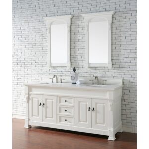 James Martin 147-114-57-3WZ Brookfield 72 Inch Double Vanity with 3cm White Zeus Quartz Top