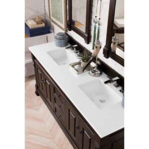 James Martin 147-114-57-3WZ Brookfield 72 Inch Double Vanity with 3cm White Zeus Quartz Top