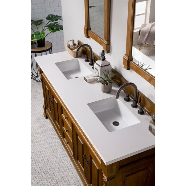 James Martin 147-114-57-3WZ Brookfield 72 Inch Double Vanity with 3cm White Zeus Quartz Top