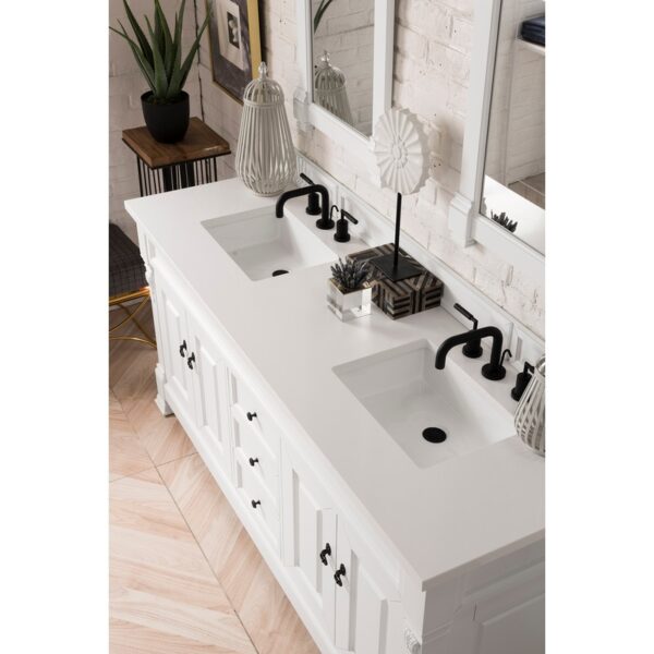 James Martin 147-114-57-3WZ Brookfield 72 Inch Double Vanity with 3cm White Zeus Quartz Top