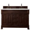 James Martin 147-114-5761-3ESR Brookfield 72 Inch Burnished Mahogany Double Vanity with 3 CM Eternal Serena Quartz Top