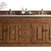 James Martin 147-114-5771-3CAR Brookfield 72 Inch Country Oak Double Vanity with 3 cm Carrara Marble Top