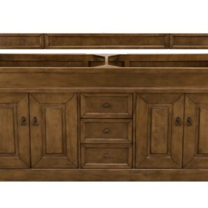 James Martin 147-114-5771-3CSP Brookfield 72 Inch Country Oak Double Vanity with 3 cm Charcoal Soapstone Quartz Top with Sink