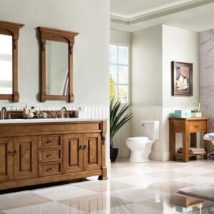 James Martin 147-114-5771-3ENC Brookfield 72 Inch Double Vanity Cabinet with Ethereal Noctis Quartz Top - Country Oak